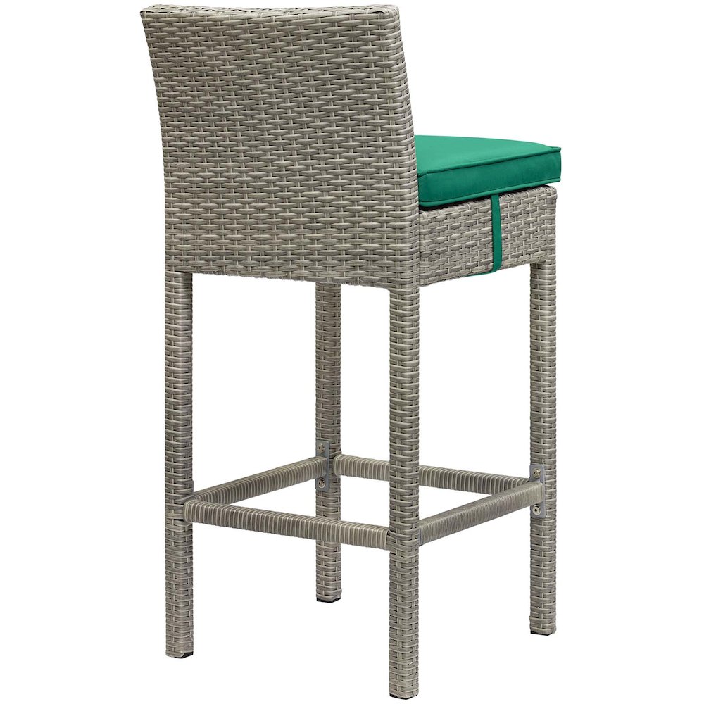 Conduit Outdoor Patio Wicker Rattan Bar Stool. Picture 3