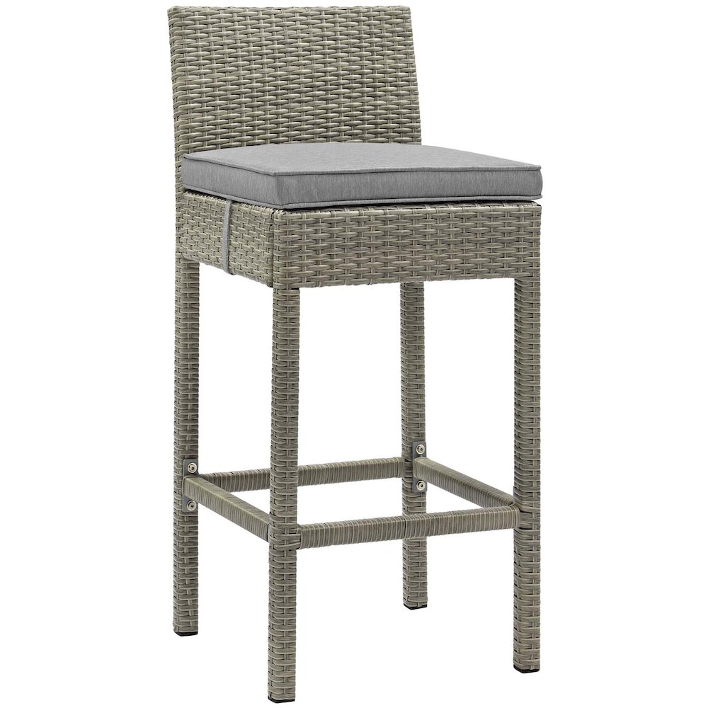 Conduit Outdoor Patio Wicker Rattan Bar Stool. Picture 1