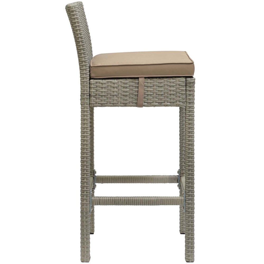 Conduit Outdoor Patio Wicker Rattan Bar Stool. Picture 2