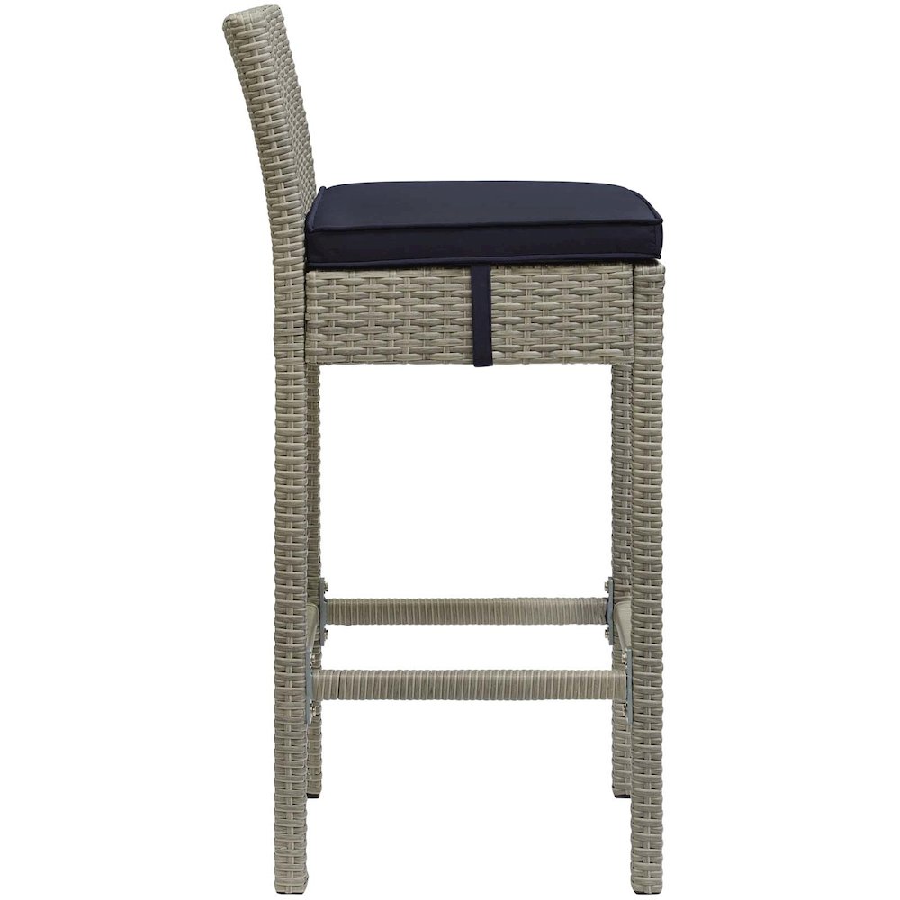 Conduit Outdoor Patio Wicker Rattan Bar Stool. Picture 2