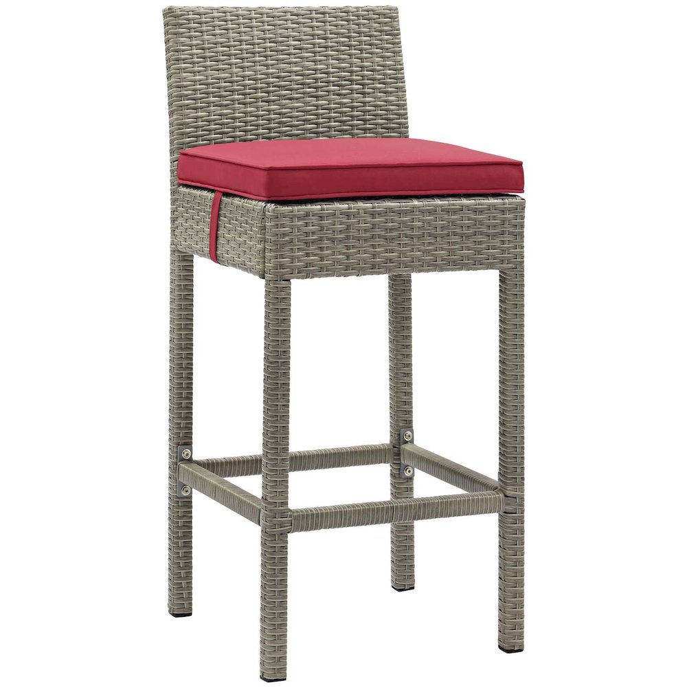 Conduit Outdoor Patio Wicker Rattan Bar Stool. Picture 1