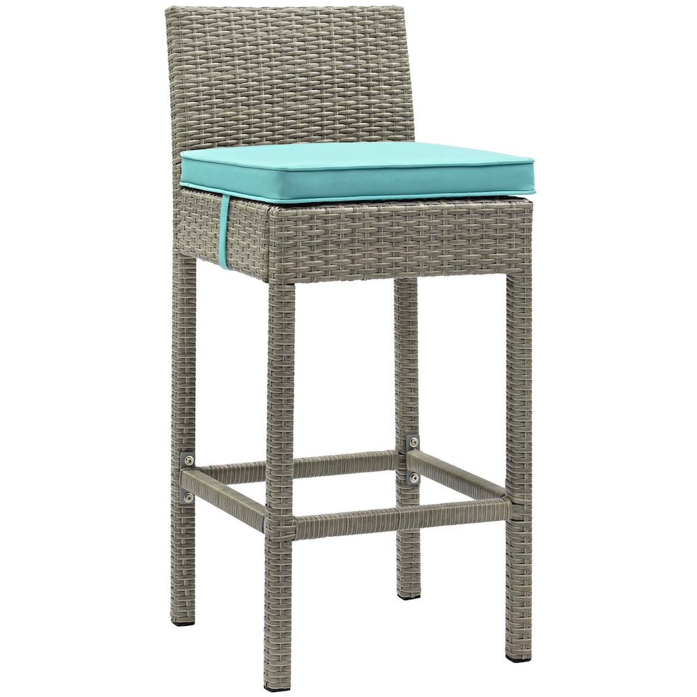 Conduit Outdoor Patio Wicker Rattan Bar Stool. Picture 1