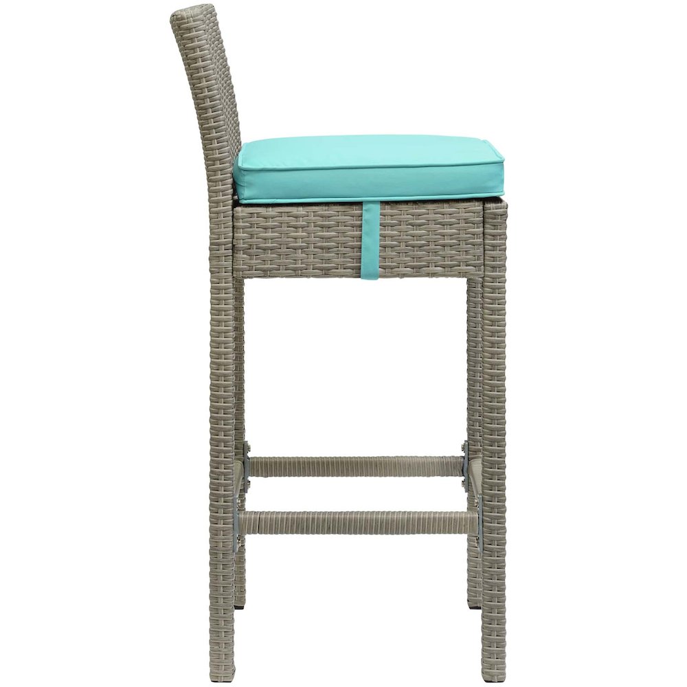 Conduit Outdoor Patio Wicker Rattan Bar Stool. Picture 2