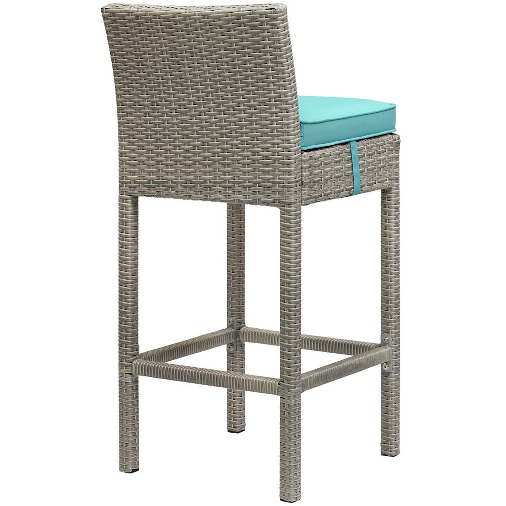 Conduit Outdoor Patio Wicker Rattan Bar Stool. Picture 3