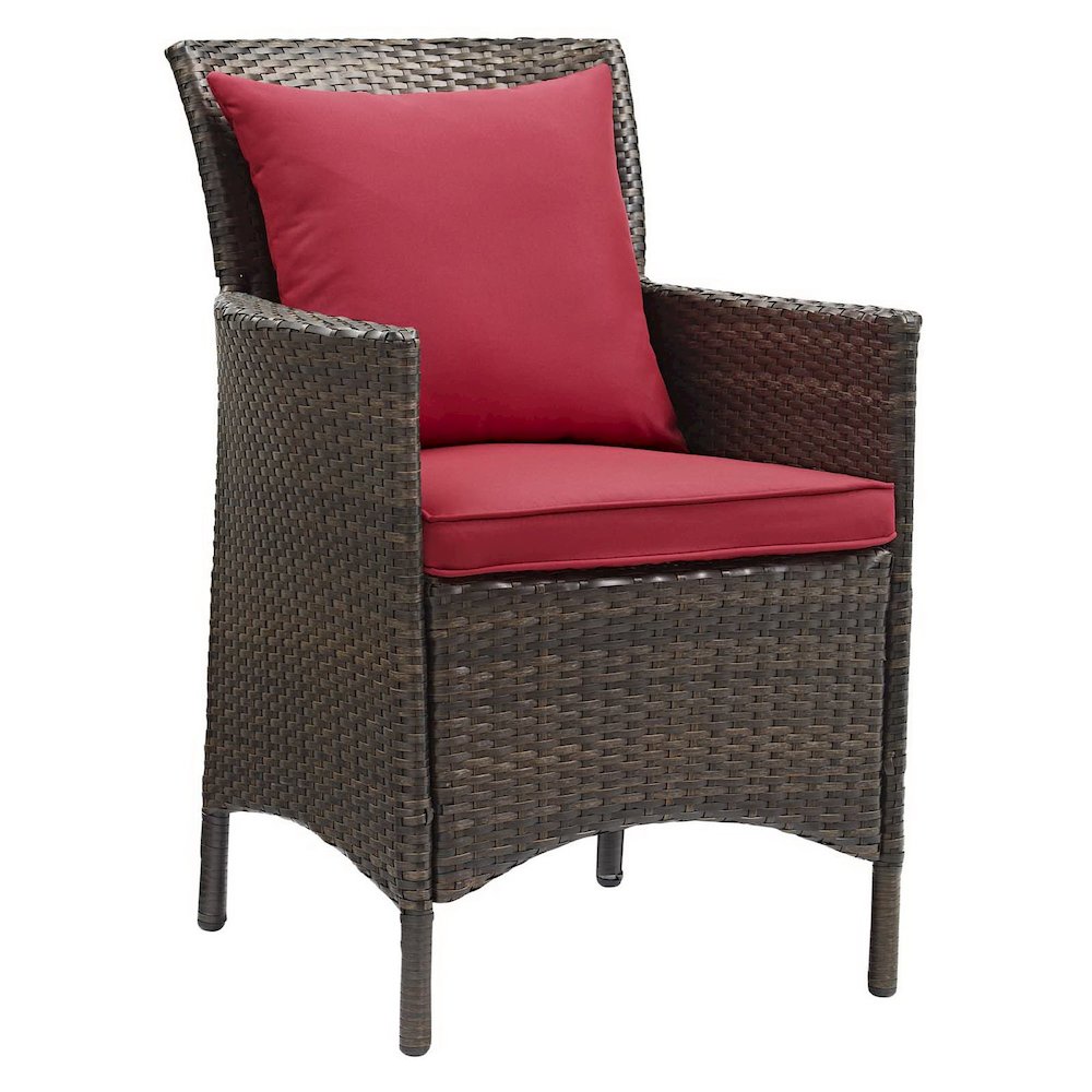 Conduit Outdoor Patio Wicker Rattan Dining Armchair. Picture 1