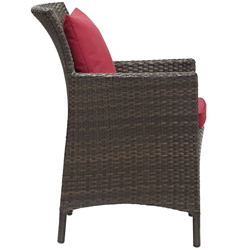 Conduit Outdoor Patio Wicker Rattan Dining Armchair. Picture 2