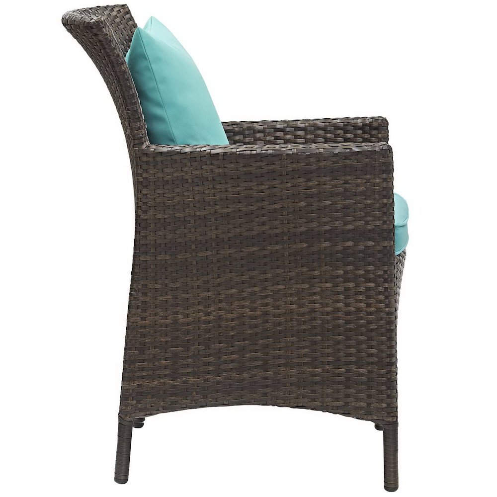 Conduit Outdoor Patio Wicker Rattan Dining Armchair. Picture 2