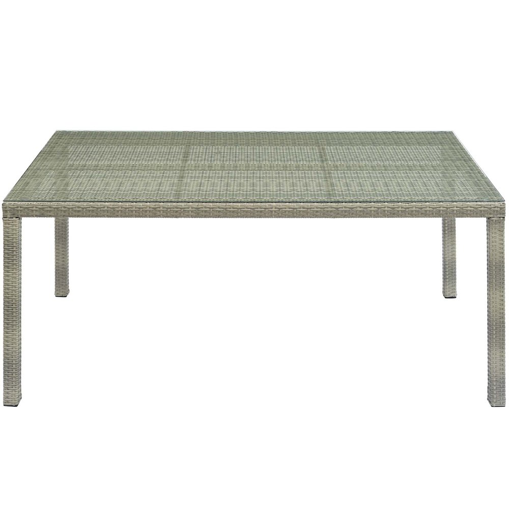 Conduit 70" Outdoor Patio Wicker Rattan Dining Table. Picture 3