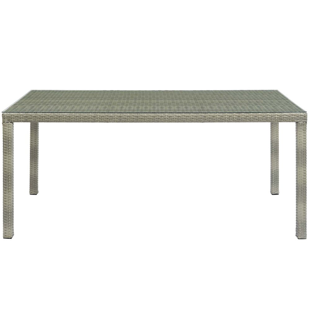 Conduit 70" Outdoor Patio Wicker Rattan Dining Table. Picture 2