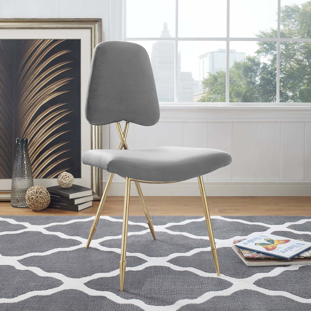 Ponder Performance Velvet Dining Side Chair. Picture 4