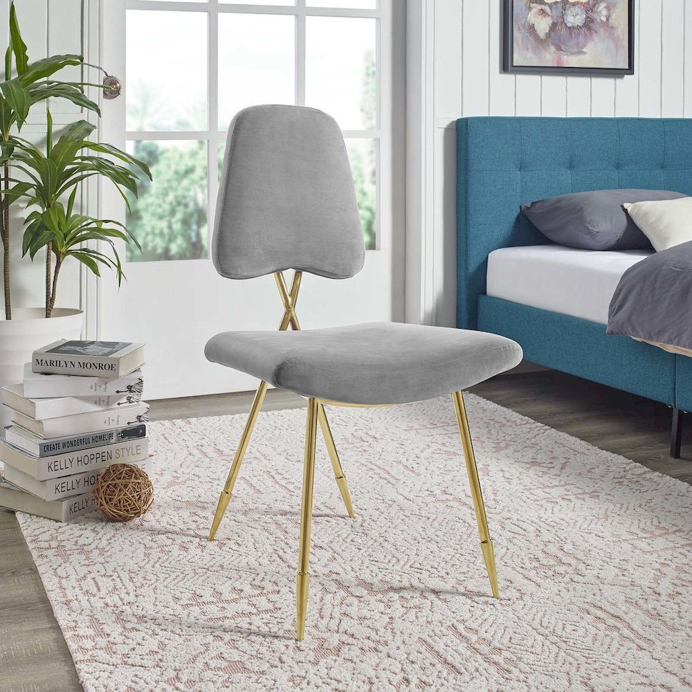 Ponder Performance Velvet Dining Side Chair. Picture 5