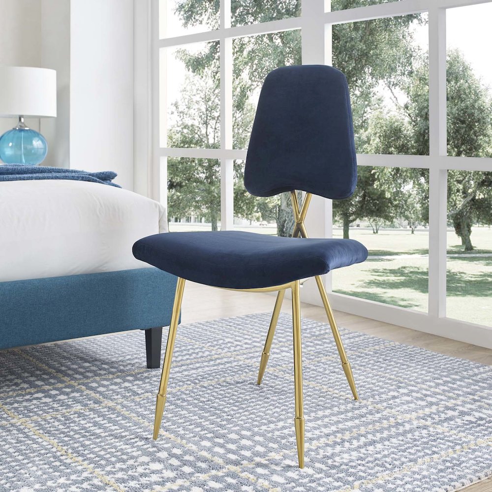 Ponder Performance Velvet Dining Side Chair. Picture 5