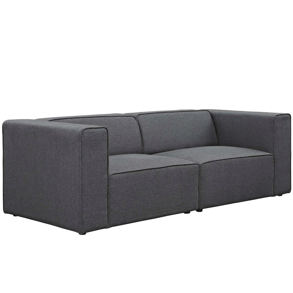 Mingle 2 Piece Upholstered Fabric Sectional Sofa Set. Picture 1