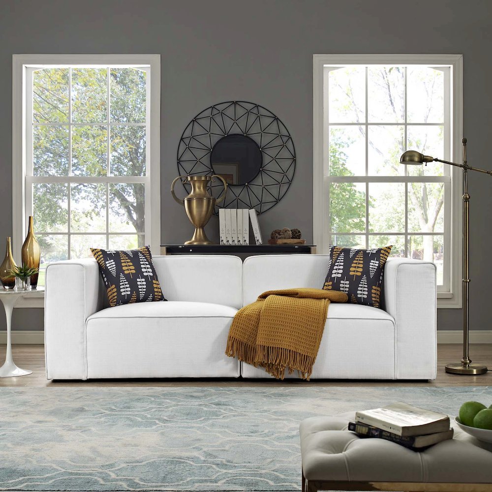 Mingle 2 Piece Upholstered Fabric Sectional Sofa Set. Picture 4