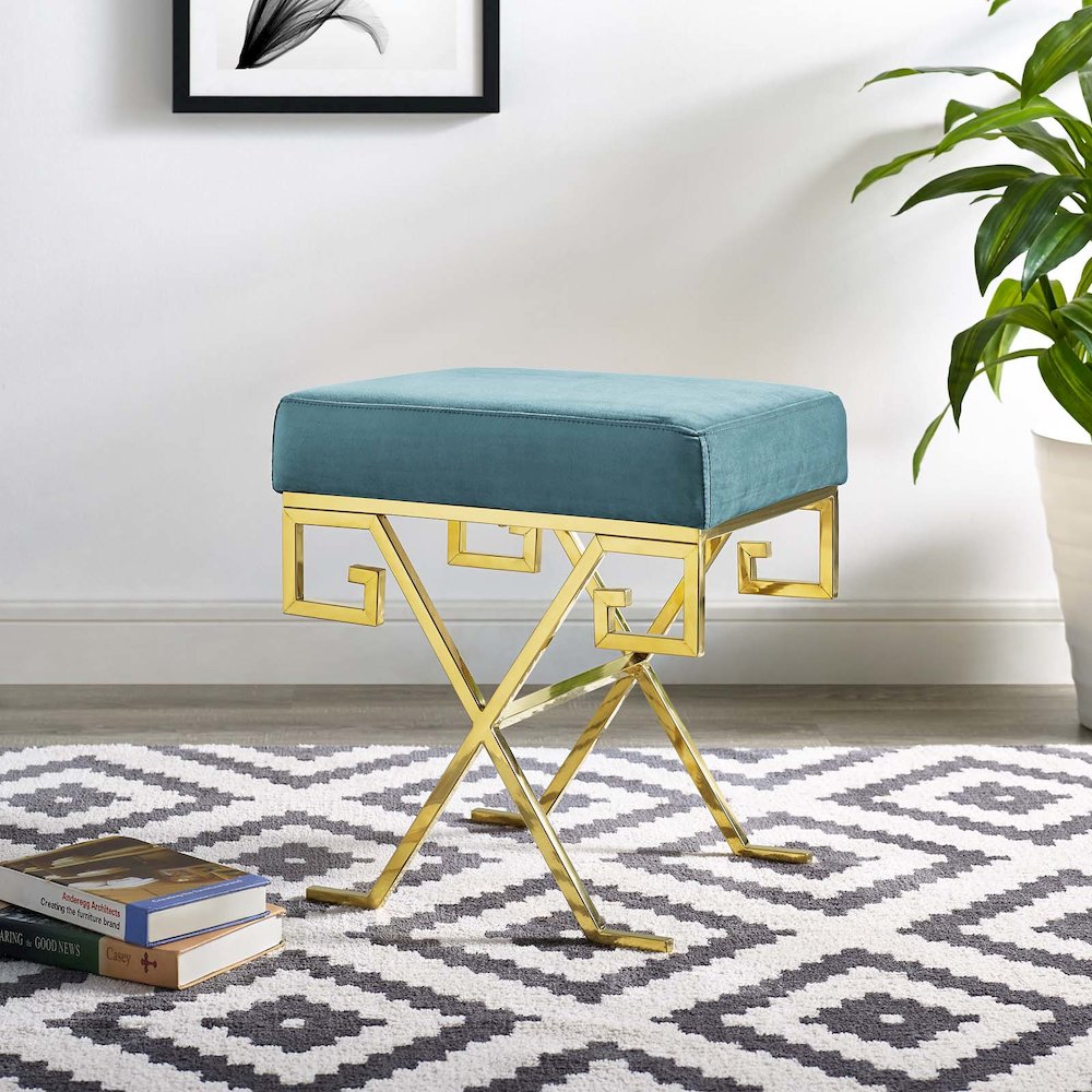 Twist Performance Velvet Bench. Picture 5