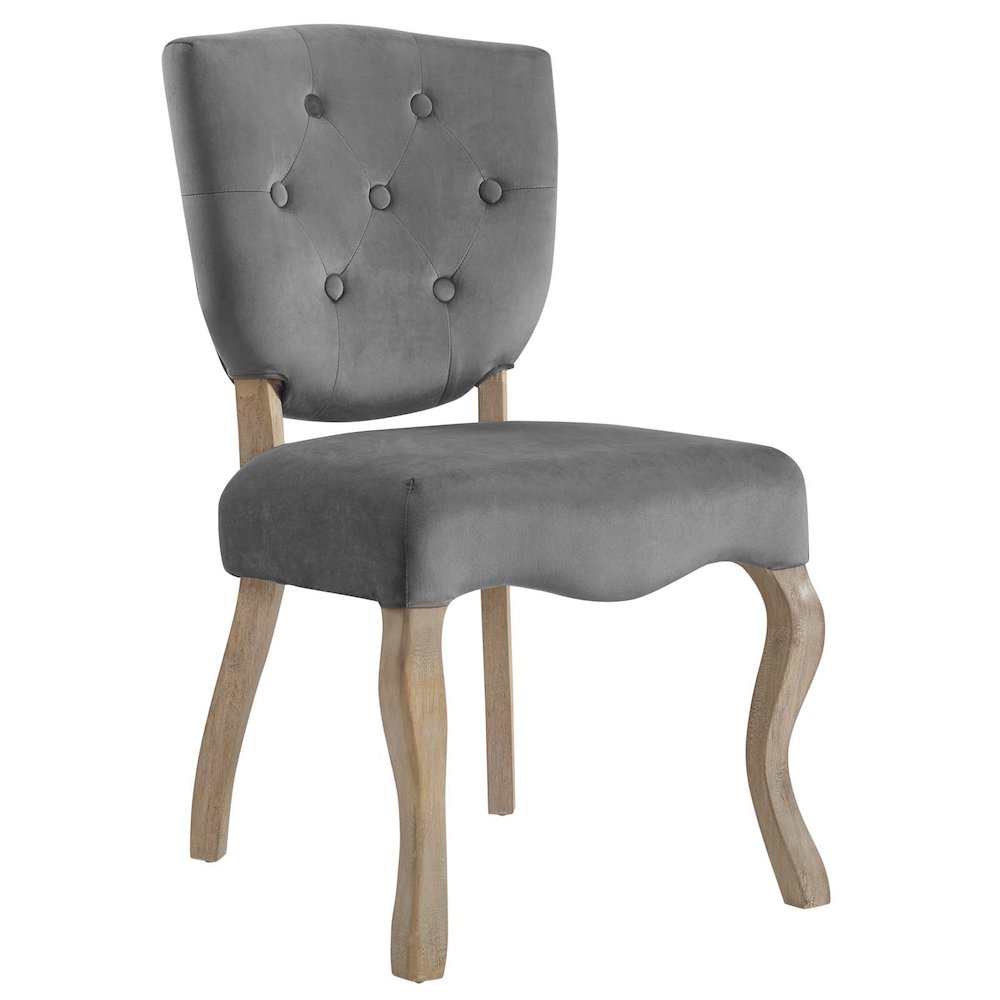 Array Vintage French Performance Velvet Dining Side Chair. Picture 1