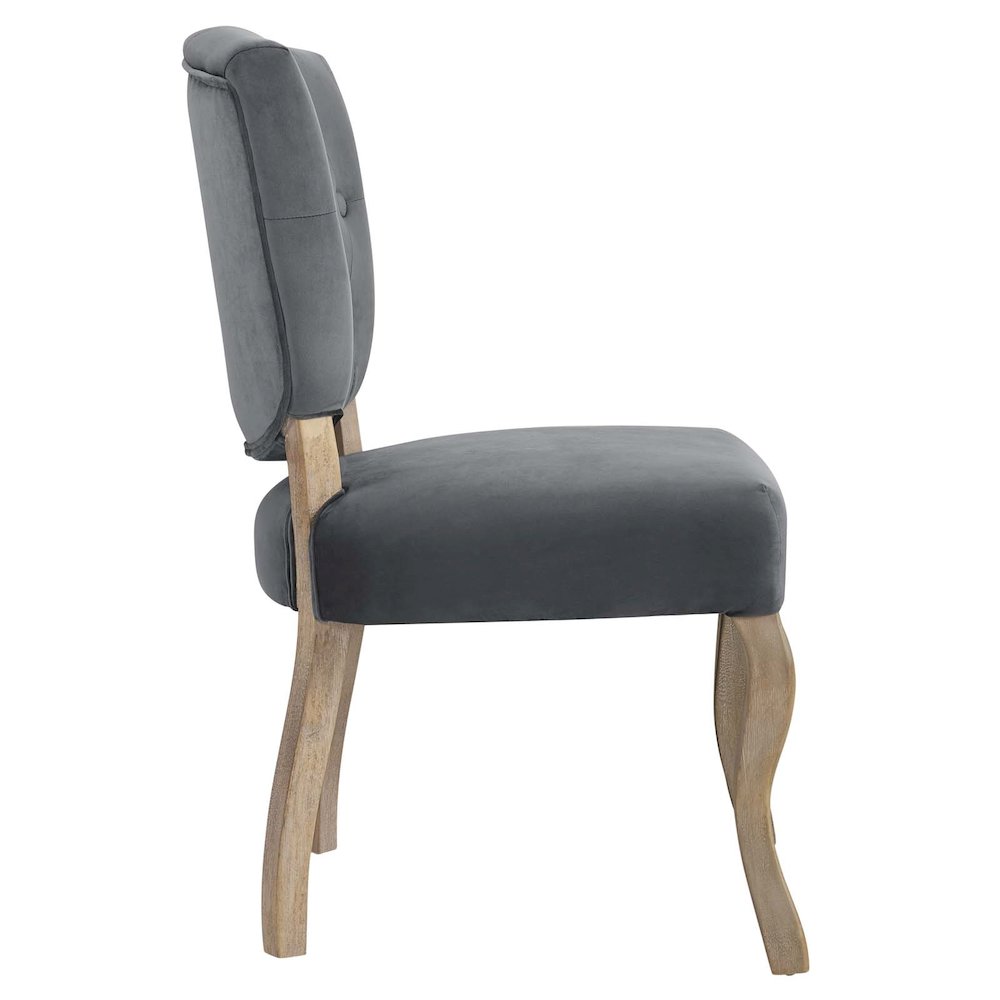 Array Vintage French Performance Velvet Dining Side Chair. Picture 2