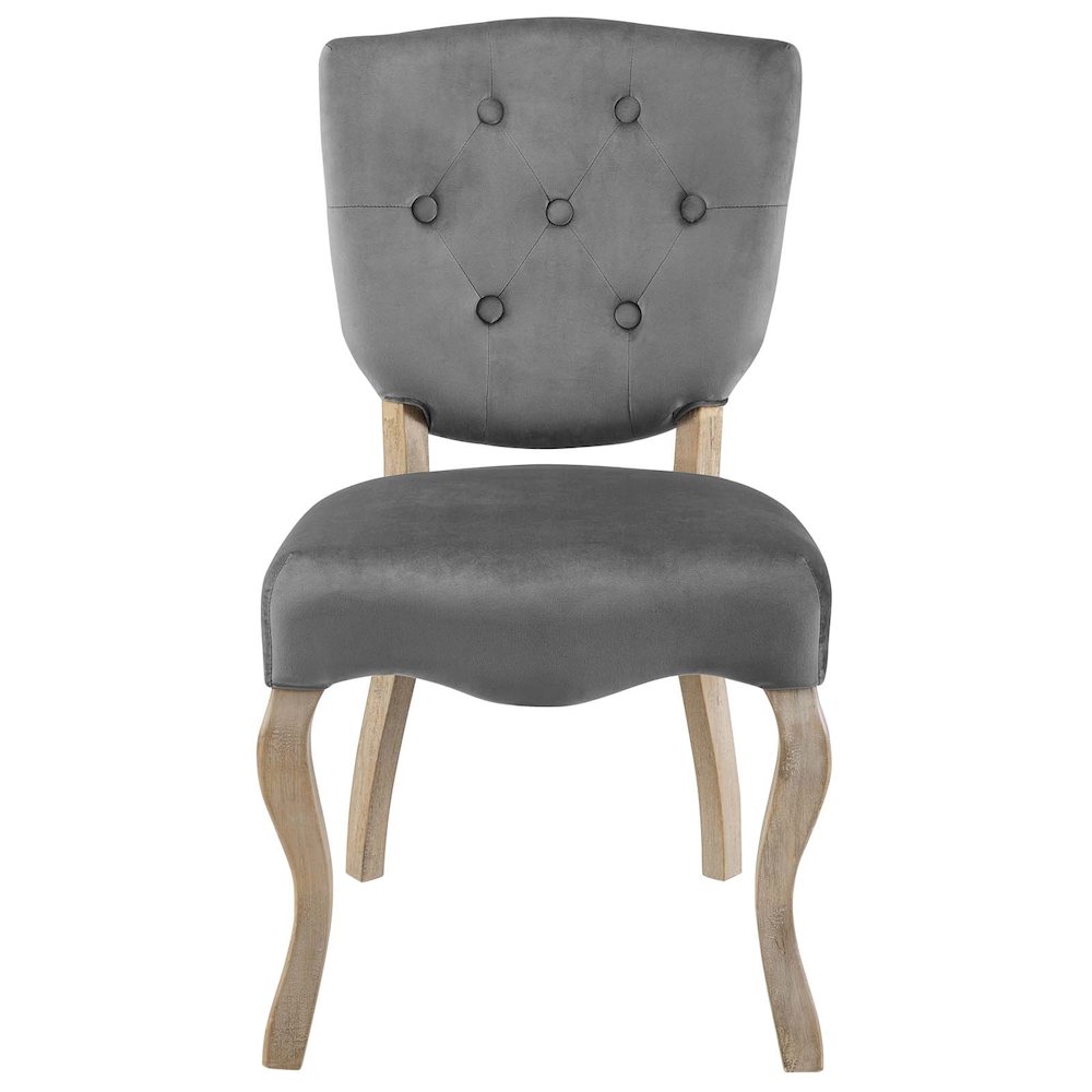 Array Vintage French Performance Velvet Dining Side Chair. Picture 4