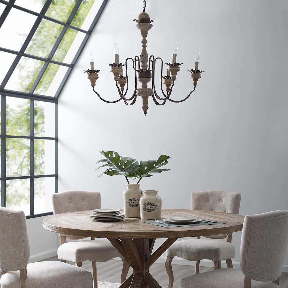 Bountiful Vintage French Pendant Ceiling Light Candelabra Chandelier. Picture 4