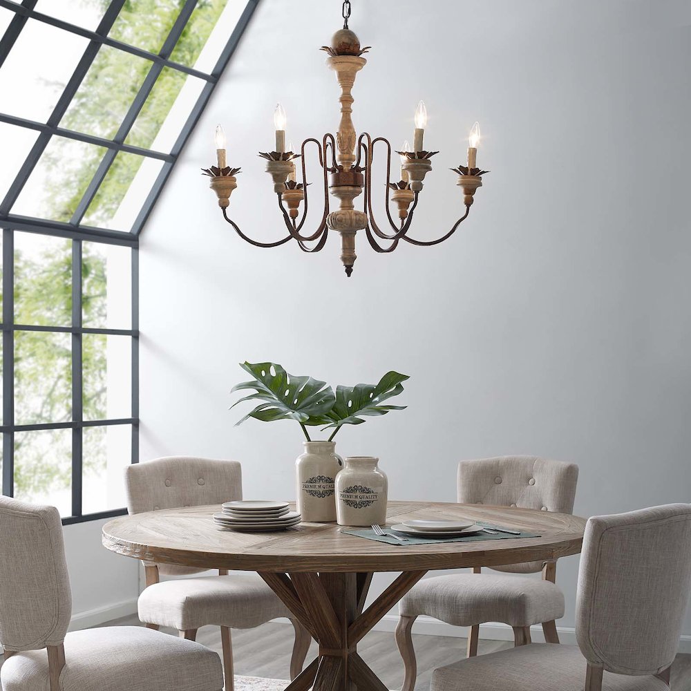 Bountiful Vintage French Pendant Ceiling Light Candelabra Chandelier. Picture 5