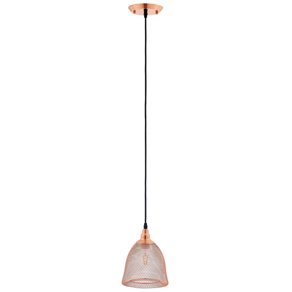 Glimmer Bell-Shaped Rose Gold Pendant Light. Picture 1