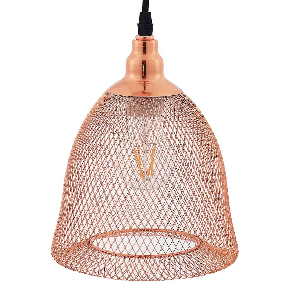 Glimmer Bell-Shaped Rose Gold Pendant Light. Picture 3