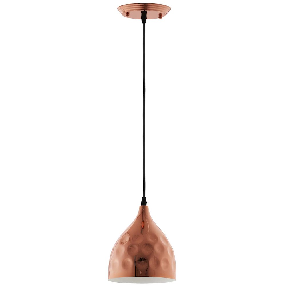 Dimple 6.5" Bell-Shaped Rose Gold Pendant Light. Picture 1
