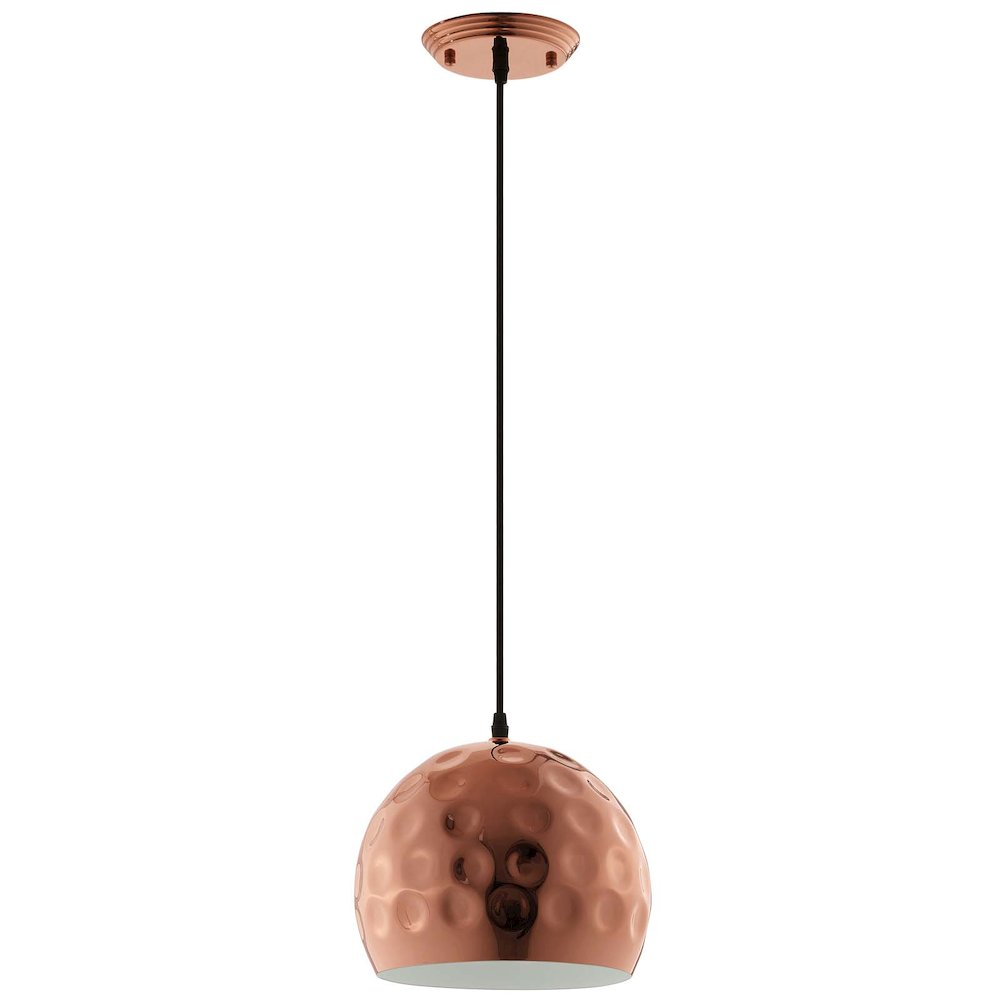 Dimple 10" Half-Sphere Rose Gold Pendant Light. Picture 1