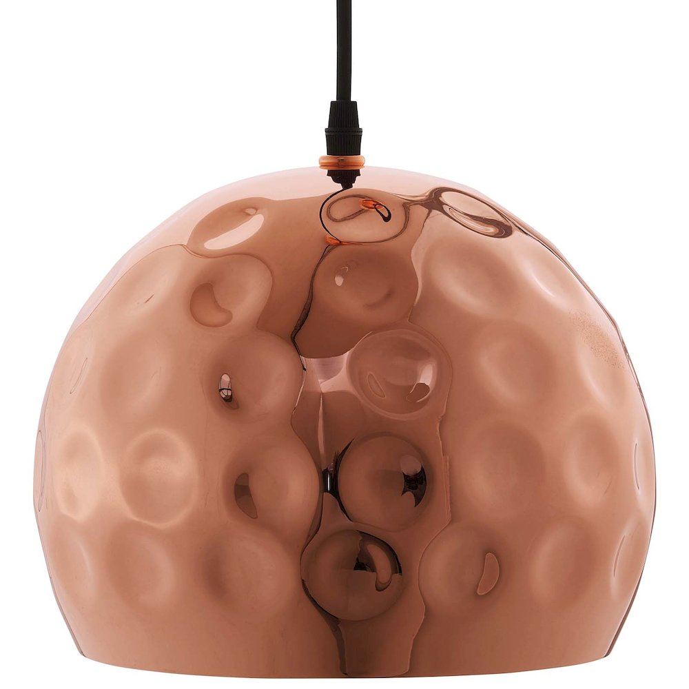 Dimple 10" Half-Sphere Rose Gold Pendant Light. Picture 2