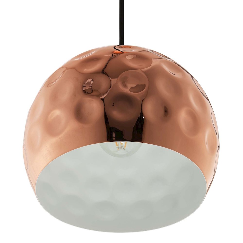 Dimple 10" Half-Sphere Rose Gold Pendant Light. Picture 3