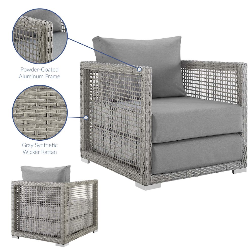 Aura Rattan Outdoor Patio Armchair. Picture 3