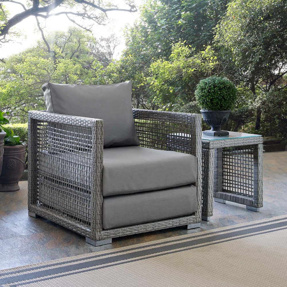 Aura Rattan Outdoor Patio Armchair. Picture 8