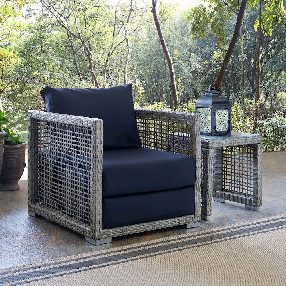 Aura Rattan Outdoor Patio Armchair. Picture 8