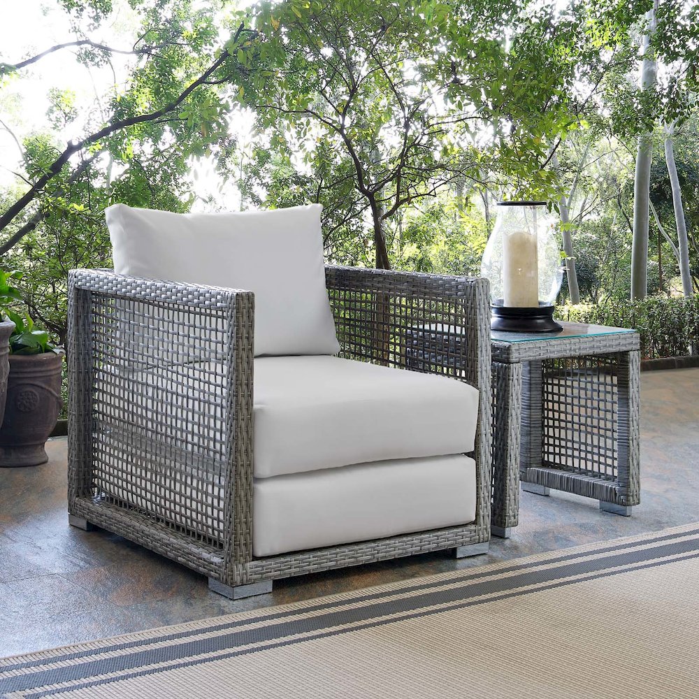 Aura Rattan Outdoor Patio Armchair. Picture 8