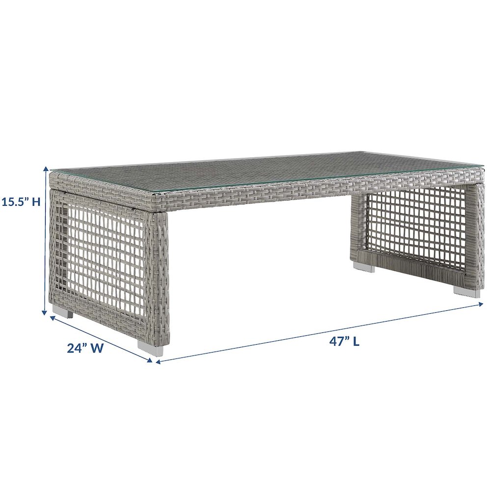 Aura Rattan Outdoor Patio Coffee Table. Picture 4