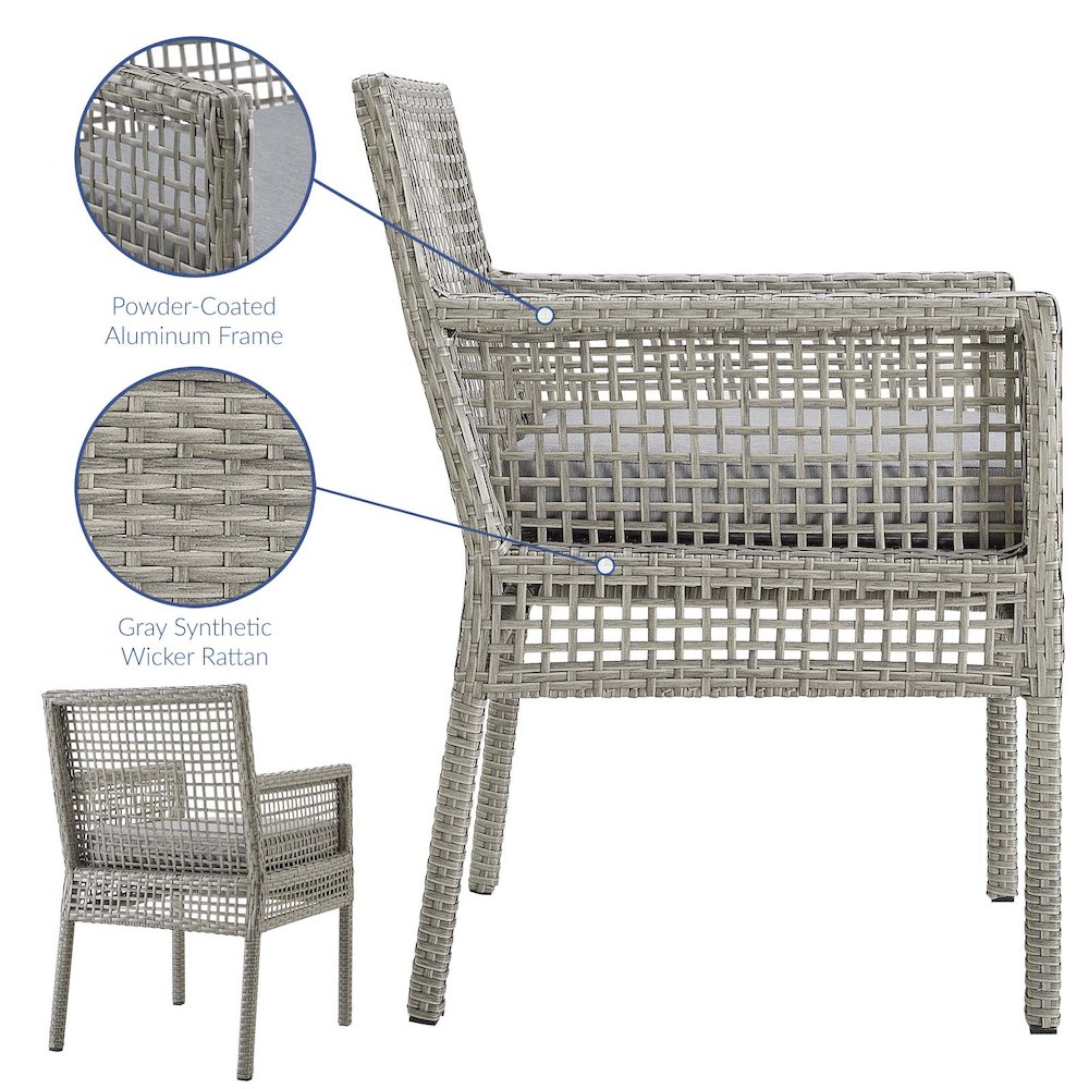 Aura Outdoor Patio Wicker Rattan Dining Armchair. Picture 3