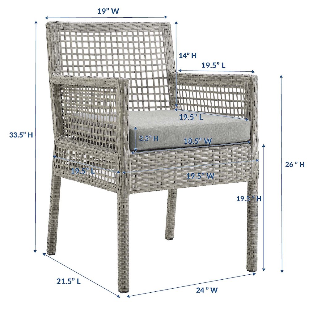 Aura Outdoor Patio Wicker Rattan Dining Armchair. Picture 4