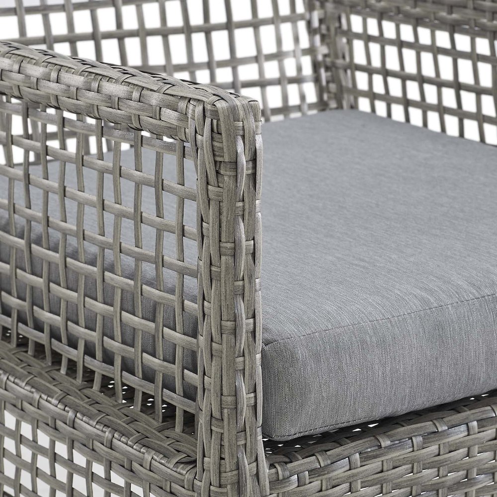 Aura Outdoor Patio Wicker Rattan Dining Armchair. Picture 7