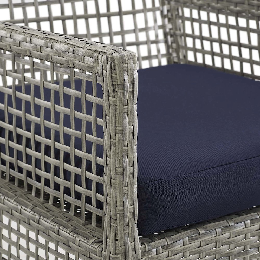 Aura Outdoor Patio Wicker Rattan Dining Armchair. Picture 7