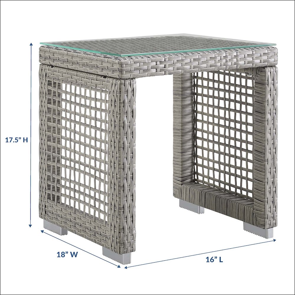 Aura Outdoor Patio Wicker Rattan Side Table. Picture 3