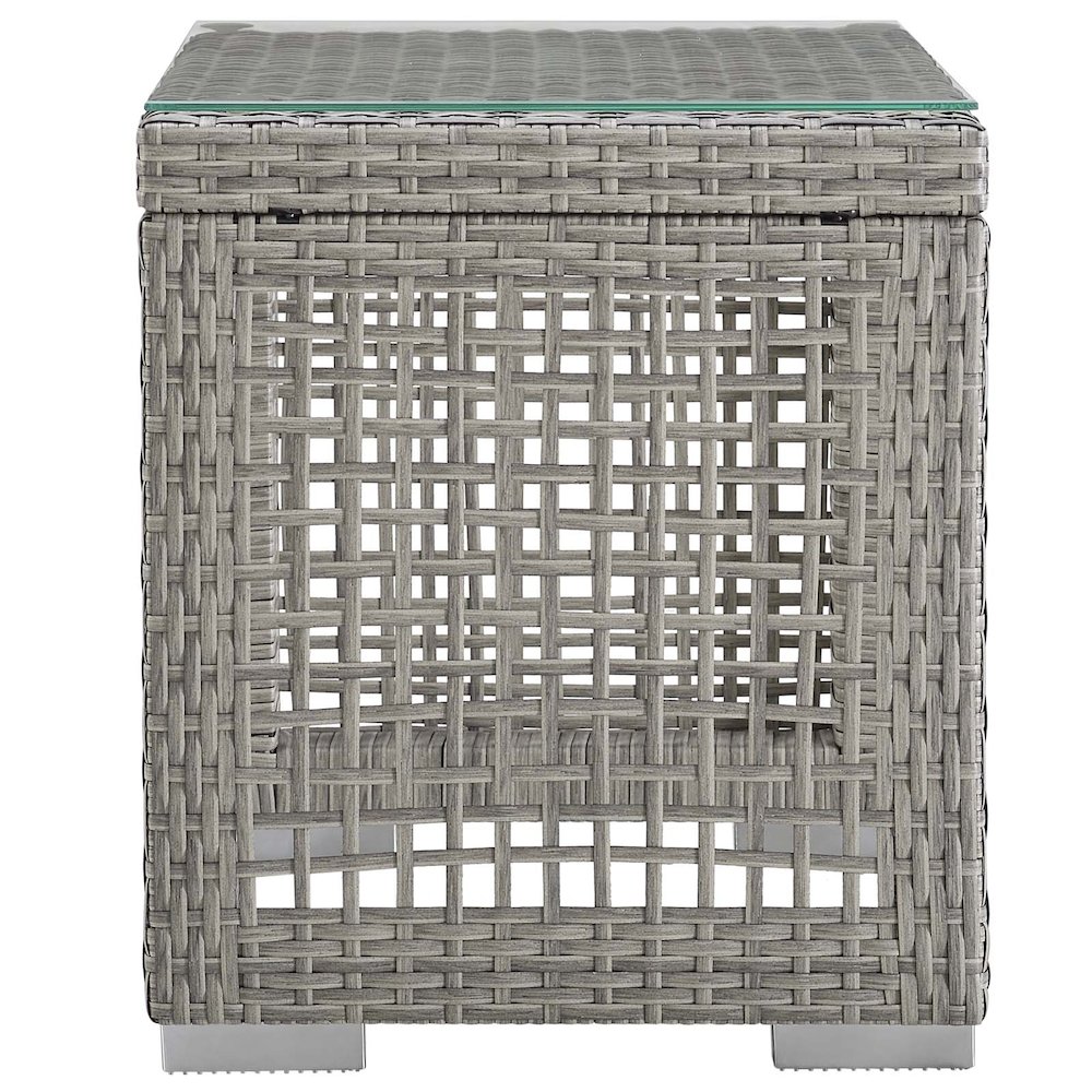 Aura Outdoor Patio Wicker Rattan Side Table. Picture 6