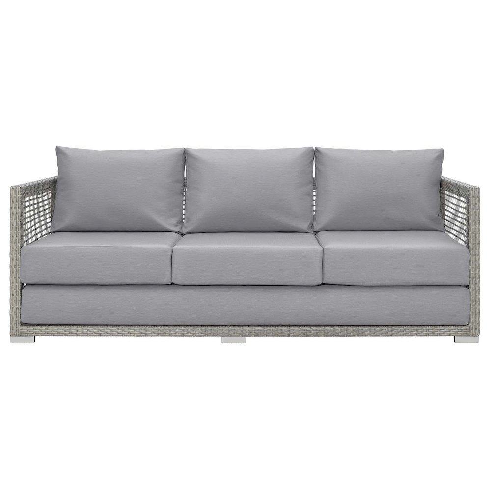 Aura Outdoor Patio Wicker Rattan Sofa. Picture 4