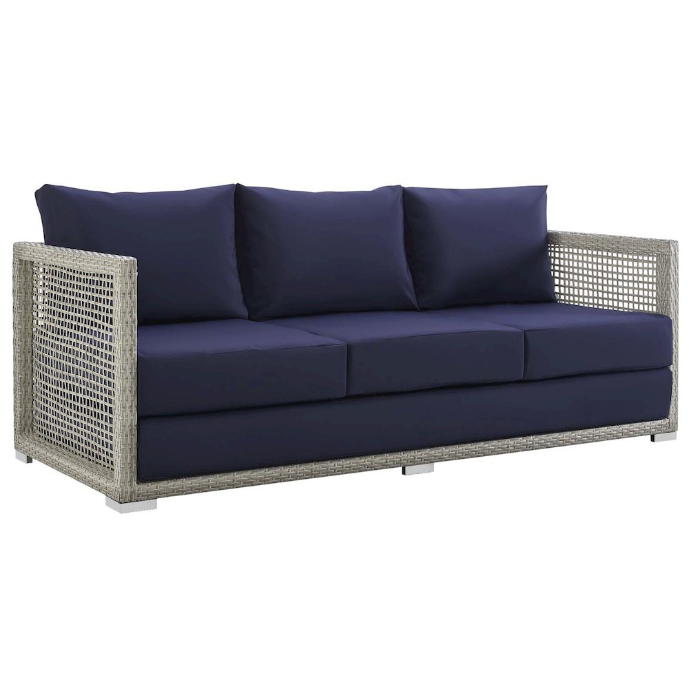 Aura Outdoor Patio Wicker Rattan Sofa. Picture 1