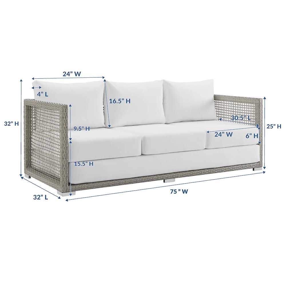 Aura Outdoor Patio Wicker Rattan Sofa. Picture 3