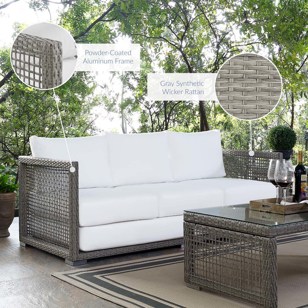 Aura Outdoor Patio Wicker Rattan Sofa. Picture 7
