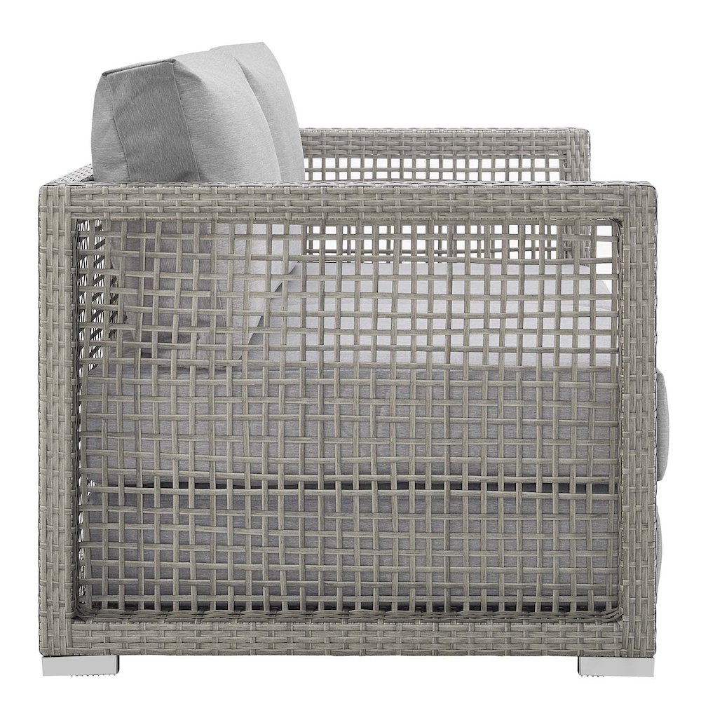 Aura Outdoor Patio Wicker Rattan Loveseat. Picture 4