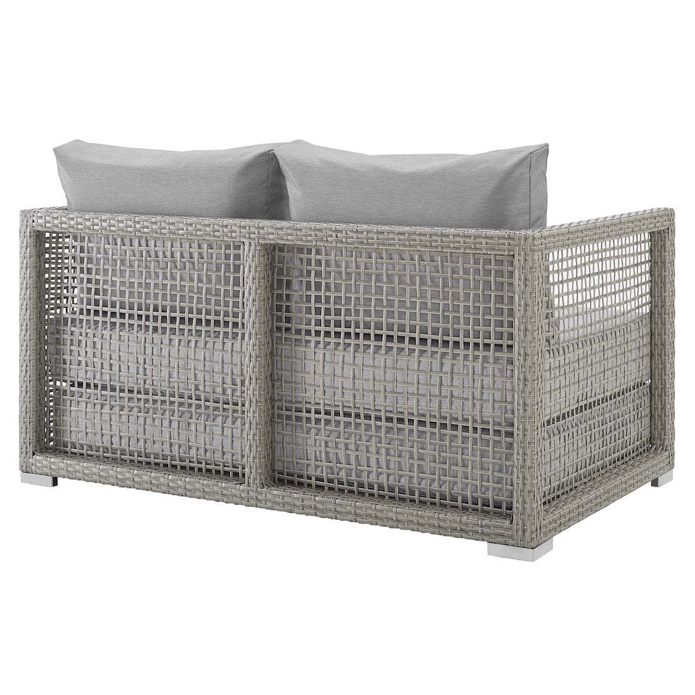 Aura Outdoor Patio Wicker Rattan Loveseat. Picture 5