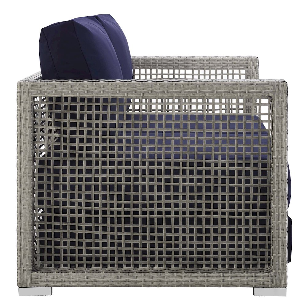 Aura Outdoor Patio Wicker Rattan Loveseat. Picture 4