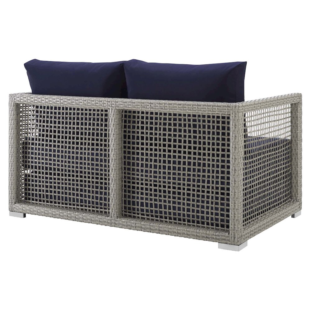 Aura Outdoor Patio Wicker Rattan Loveseat. Picture 5