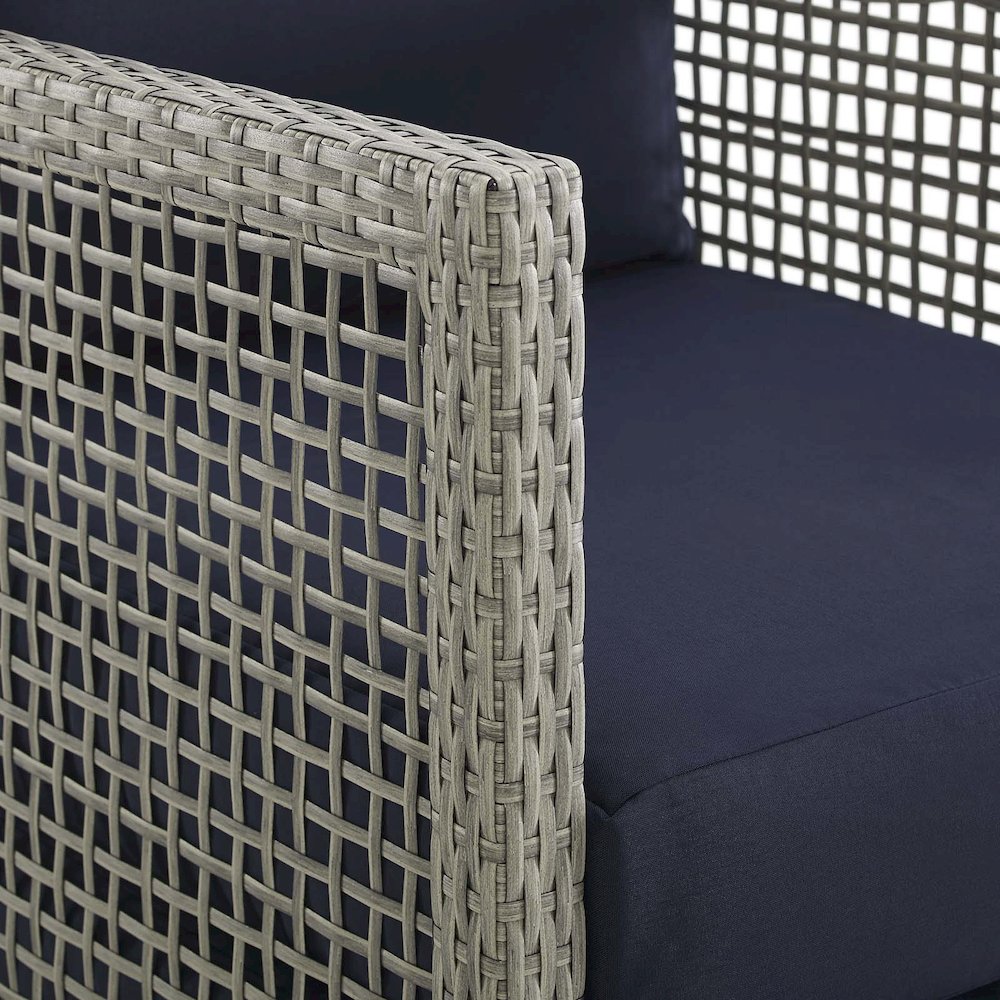 Aura Outdoor Patio Wicker Rattan Loveseat. Picture 6